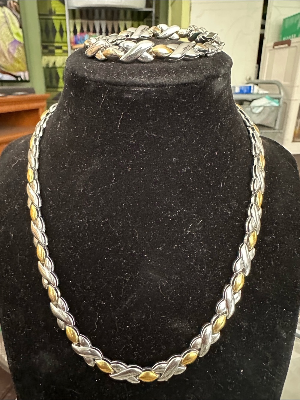 Nina Ricci Two-Tone XO Necklace and Bracelet Set